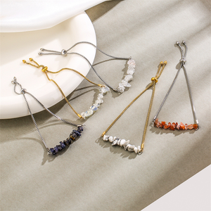 Metaphysical Healing Natural Stone Chip Slider <b>Bracelet</b>, <b>Adjustable</b> Jewelry for Daily Wear & Mother's Day Gifting - Product Image 4