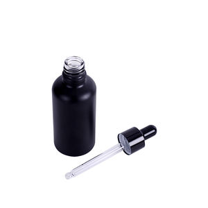 Nuevo Envase Cosmético Vacío de 10ml 15ml 20ml 30ml 50ml, Botella de Vidrio Negro Mate con Gotero para Aceites Esenciales - Product Image 4