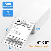 4x6 étiquettes d'expédition thermique de qualité commerciale 500-Pack Fanfold Crisp Prints Oil Proof Transfer Sticker Crisp Thermal Printer
