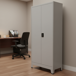 Archivador de Oficina de Acero Gris de 35.4x15.7x70.9 Pulgadas, 2 Puertas, con Cerradura, Diseño Minimalista, Uso Comercial - Product Image 2