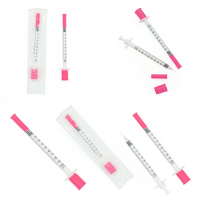 Jeringa Desechable Rosa, Morada, Verde Azulado y Azul de 0.5ml y 1ml U-100 U-40 para Uso Médico Humano y Veterinario con <span class=keywords><strong>Aguja</strong></span> 29G 30G 31G - Product Image 4
