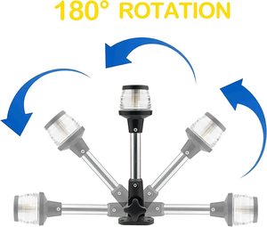 HANSE MARINE 3 nm LED rabattable lumière de poupe de bateau tout autour 360 degrés lumière d'ancrage de bateau 12-24V - Product Image 3