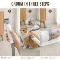 Stepless Suction Control Pet Grooming Vacuum 300W 10Kpa Strong Suction 72dB Quiet Dog & Cat Clipper Charge 2.5L Dust Cup