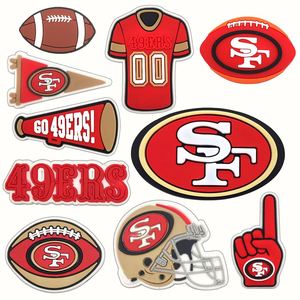 Breloques de chaussures en PVC personnalisées style équipe de football américain Nita Brand San Francisco 49ers, vente en gros, MOQ 10 - Product Image 1
