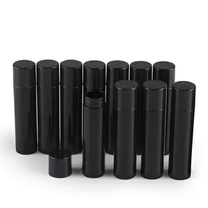 化粧品リップケアクリーム包装チューブ、スムーズなシャイニー黒5グラムchapスティック容器OEMロゴ印刷とラベル