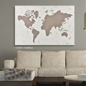 Peint <span class=keywords><strong>à</strong></span> la main de haute qualité moderne blanc abstrait <span class=keywords><strong>carte</strong></span> <span class=keywords><strong>du</strong></span> <span class=keywords><strong>monde</strong></span> paysage peinture <span class=keywords><strong>à</strong></span> l'huile sur toile mur peinture <span class=keywords><strong>à</strong></span> l'huile pour salon - Product Image 1