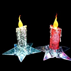 Bougie sans flamme à piles, en cire véritable, à LED scintillante, pour Noël - Product Image 6