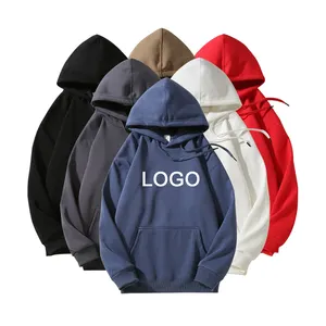 High Quality Custom Logo 350 Grams 100 Cotton French Terry Thick Winter Hoodies Unisex Oversized Men's Hoodies