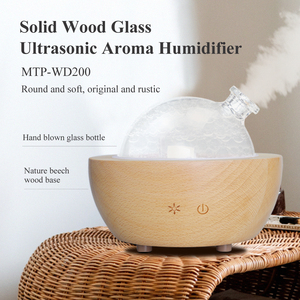 Meeta-difusor ultrasónico de madera para aromaterapia, difusor de aceites esenciales hecho a mano, cúpula de vidrio, 2023 ml, gran oferta, 200 - Product Image 2