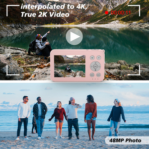 กล้องดิจิตอลพกพาบางเฉียบ หลายฟิลเตอร์ สำหรับถ่ายภาพและวิดีโอ 4k เซลฟี่ ขนาดกะทัดรัด เหมาะสำหรับมือใหม่ จากผู้ผลิต Ultr - Product Image 3