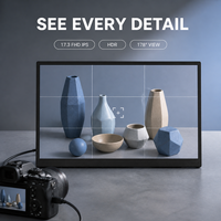 Moniteur portable 17,3 pouces pour la surveillance de caméra, écran IPS FHD HDR 1080P grand format avec moniteur de jeu MINI HD-IN