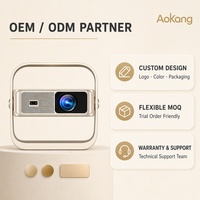 Projecteur portable Aokang Q8 avec rotation à 180 degrés, poignée, résolution native 1080P, mise au point automatique, mini-projecteur Android 14 d'usine