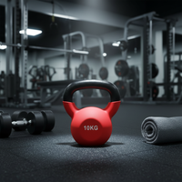Kettlebell en fer texturé et durable pour la musculation à domicile et l'haltérophilie avec logo couleur personnalisable
