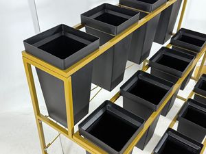 Étagère à fleurs décorative à 3 niveaux détachable, magnifique chariot à fleurs, présentoir <span class=keywords><strong>pour</strong></span> fleuriste, cadre extérieur avec 9 seaux - Product Image 5