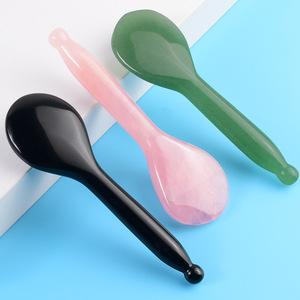 ผลิตภัณฑ์ขายดีของฮุ่ยอิง หินหยกกัวซา รูปทรงช้อน เครื่องมือขูดนวดเพื่อสุขภาพและความงาม เครื่องนวดกัวซาจากธรรมชาติ - Product Image 2