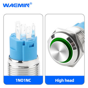 Hot bán push <span class=keywords><strong>button</strong></span> với vàng LED ánh sáng 16 Mét nút chuyển đổi không thấm nước IP65 5A 12V đẩy nút chuyển đổi - Product Image 2