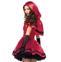 Costume de Cendrillon gothique pour femmes - Ensemble 3 pièces (cape, chapeau + robe + gants) pour performance scénique féminine