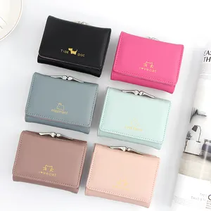 Mini 3 Fold Small Wallets Student Fashion Trendy Pouch Short Lovely Clutch For Girl