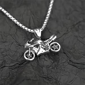 Yunnique – collier avec pendentif moto en acier inoxydable pour hommes, style Hip Hop, bijoux de charme, cadeau, accessoire de mode - Product Image 2