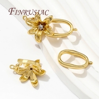 Connecteurs plaqués or 18 carats pour bijoux attaches bracelets fermoirs en forme de fleurs accessoires couture bricolage perles de zircon perles
