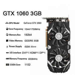 Tarjeta gráfica <span class=keywords><strong>MSI</strong></span> GTX <span class=keywords><strong>1060</strong></span> 3G GDDR5, tarjeta de vídeo de 6 pines, GPU, placa base de CPU de escritorio - Product Image 2