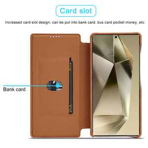 Funda de Teléfono con Tapa Magnética y Tarjetero de Piel Sintética para Samsung Galaxy S26 Ultra S25 Plus S24 S23 S22 A54 A50 <span class=keywords><strong>A70</strong></span> - Product Image 5