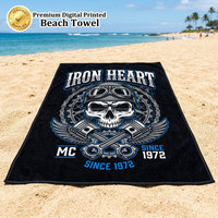 Wholesale Beach Towel Velour Cotton Custom Pattern Digital Printed 400GSM Luxury Designer Beach Towel Bulk Custom Logo