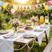 Guirlande suspendue Art Déco de 32 pieds en fausses perles ivoire, pour bouquet de mariée uniforme, décoration de sapin de Noël, table de mariage, fête, bricolage