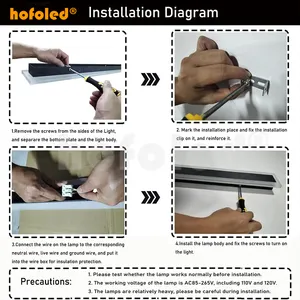 Lâmpada LED de montagem em parede, faixa longa linear, iluminação externa, sensor para paredes externas, lâmpada de parede para paredes externas