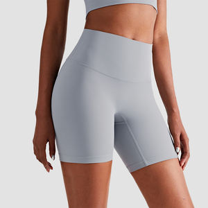 FITVOLT Vente en gros Short de yoga extensible à taille haute avec contrôle du ventre et effet push-up des fesses, couleur palette Morandi, sans couture et sexy - Product Image 2