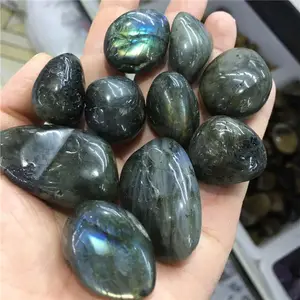 New Arrivals Polished Crystals Wholesale Bulk Gemstone Natural Blue Flash Labradorite Tumbled Stones For Home Decoration