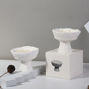 Bougie parfumée en gypse, écologique, en cire de soja, avec étiquette personnalisée, arôme intense pour salon, chambre, <span class=keywords><strong>spa</strong></span>, fête - Product Image 2