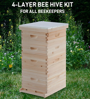 SP 4-Schichtige Holz-Langstroth-Bienenstöcke, Bienenwachs-beschichtet, ohne Rahmen & Grundplatten, Neue Imkereiausrüstung für den Farmgebrauch