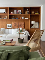 Table d'appoint moderne de luxe en cuir de selle avec poignée créative, plateau de rangement, table basse pour villa, hôtel, salon