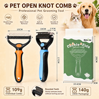Peigne démêlant professionnel en acier inoxydable pour animaux à poils longs, brosses de toilettage pour chiens et chats OEM