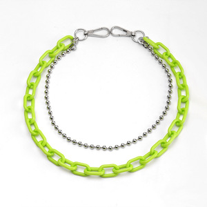 Cadena de cintura de resina de color caramelo a la moda, diseño geométrico de doble capa para mujer, accesorio de cadena para pantalones estilo Hip Hop - Product Image 3