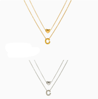 Collar con Letras del Alfabeto en Forma de Corazón de Acero Inoxidable, Diseño Nuevo, para Hombre y Mujer, Accesorios Transfronterizos