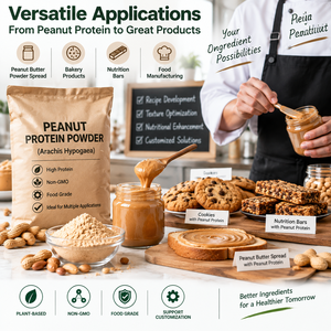 Proteína de Cacahuete en Polvo <span class=keywords><strong>para</strong></span> Crema de Cacahuete, Barras Nutritivas <span class=keywords><strong>para</strong></span> Panadería, Fabricante de Alimentos, Grado Alimenticio, Sin OMG, Venta al por Mayor a Granel - Product Image 3