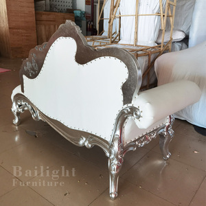 Bailight Wedding <strong>Hall</strong> Furniture Velvet love Seats Furniture <strong>White</strong> Sofa for Wedding - Product Image 5