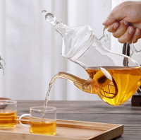 Service à thé en verre, théière marocaine personnalisée en borosilicate, théière en verre isolée pour eau froide et chaude avec infuseur