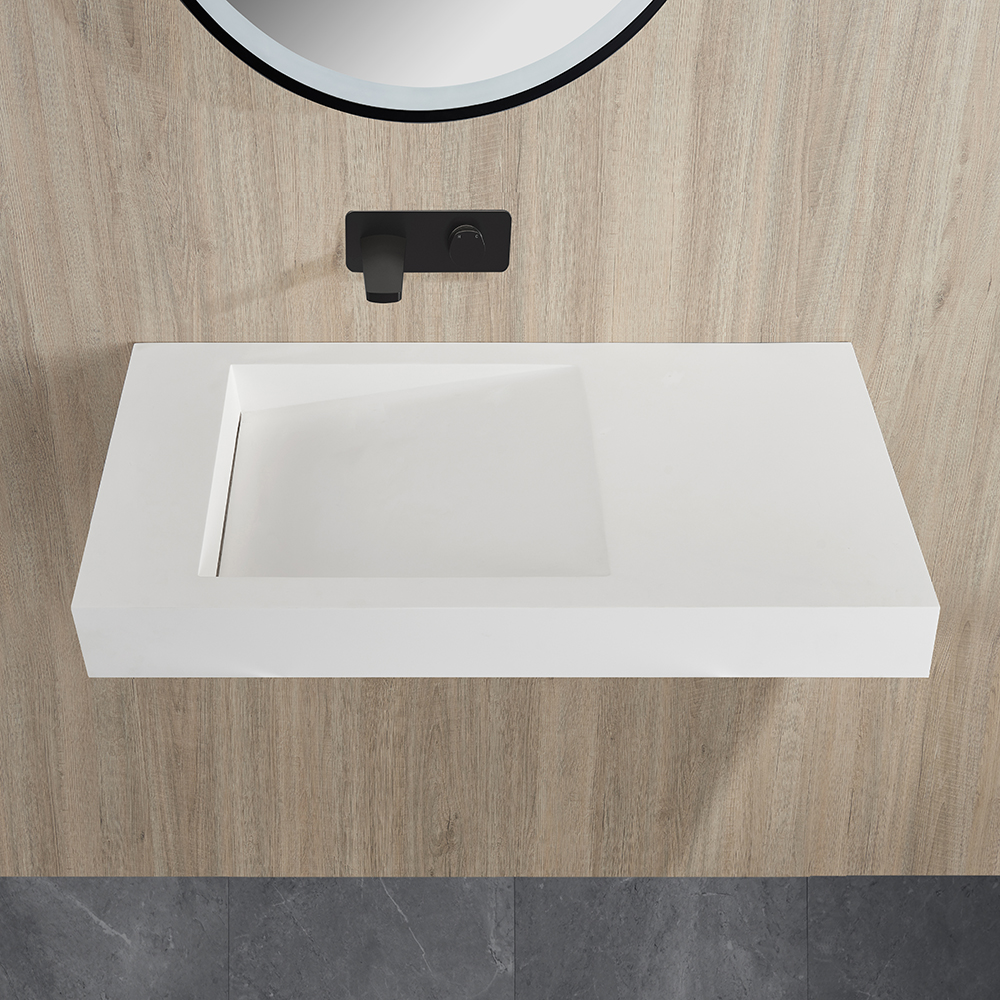 Wholesale Bathroom Sink Model Washbasin Hotel Home Bathroom Design Solid Surface Basin Matt White Basin