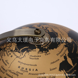Premium office black and gold <b>globe</b> ornament with metal stand, 20cm one-way <b>globe</b>, English teaching <b>globe</b> - Product Image 3
