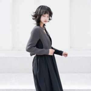 Vestido de Diseñador de Lujo con Estilo Occidental Personalizado, Vestido de Suéter Elegante con Capas de Patchwork para <span class=keywords><strong>Mujer</strong></span> - Product Image 5