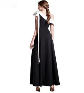 Nuovo <span class=keywords><strong>Abito</strong></span> da Sera Estivo Elegante da <span class=keywords><strong>Donna</strong></span>, Semplice Monospalla con Nastri, Linea ad A, Lunghezza alla Caviglia, per Cerimonie di <span class=keywords><strong>Laurea</strong></span> e Feste - Product Image 5