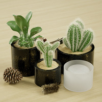 Besafe DIY cristal résine époxy grand silicone béton ciment cylindre jardinières pot de fleur moule pour pots de stockage