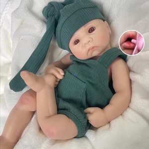 Silikon Baby puppe 16 Zoll Open Mouth Reborn Infant Lebensechte Neugeborene Junge Neujahrs geschenk - Product Image 1