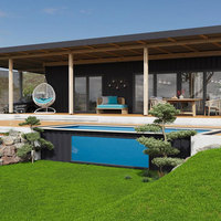 Piscine familiale extérieure en fibre de verre de 40 pieds, piscine hors sol, grande piscine en conteneur, piscine en conteneur sur mesure