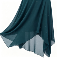Robe de patinage artistique bleu sarcelle foncé à col montant et strass dorés, dos ouvert en V profond, jupe asymétrique pour adultes et enfants