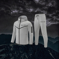 Ensemble de survêtement pour homme avec logo personnalisé, veste zippée et pantalon de jogging respirant, taille plus, deux pièces, vêtements de sport