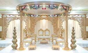 Mandap en bois traditionnel pour mariage hindou, magnifique mandap en bois pour mariage indien, acheter un mandap artisanal en bois pour mariage - Product Image 2
